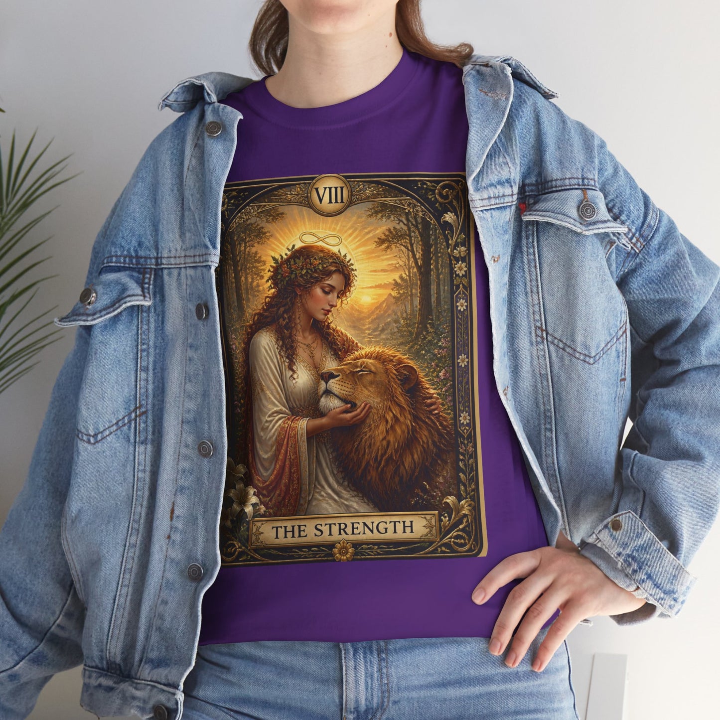 Tarot 'The Strength' T-Shirt — Mystical Lion Woman Card Tee