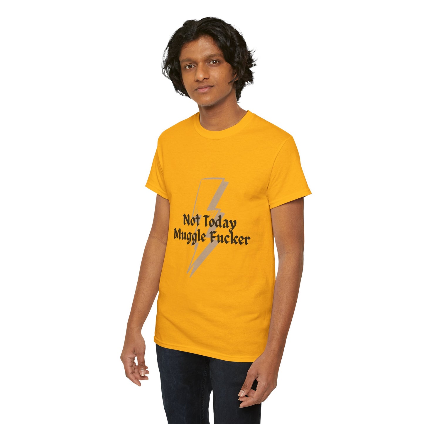 T-Shirt — "Not Today Muggle F***er" Lightning Bolt Graphic Tee