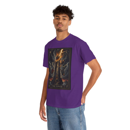 Tarot The Tower T-Shirt — Gothic Lightning Tarot Card Tee