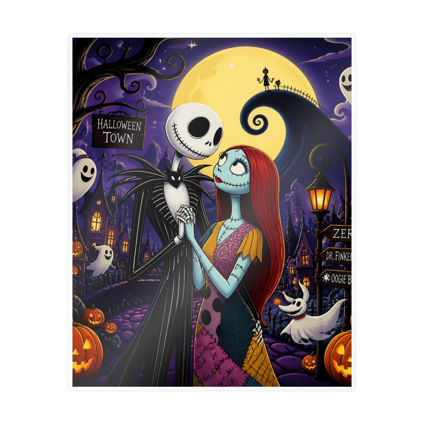 Nightmare Before Christmas Vinyl Decal — Jack & Sally Kiss-Cut Sticker