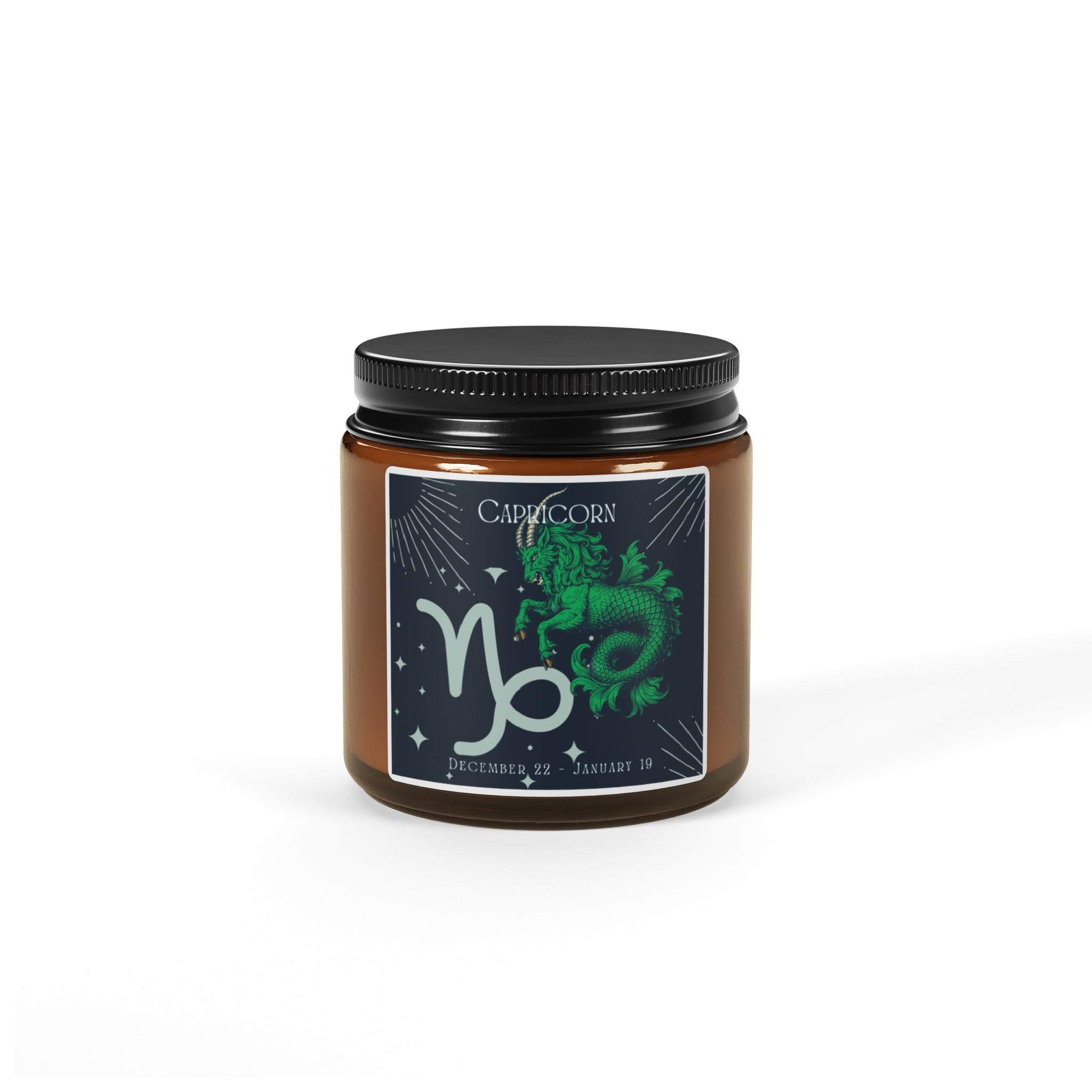 Capricorn Zodiac Soy Candle — Amber Jar Scented Candle (Astrology Gift)