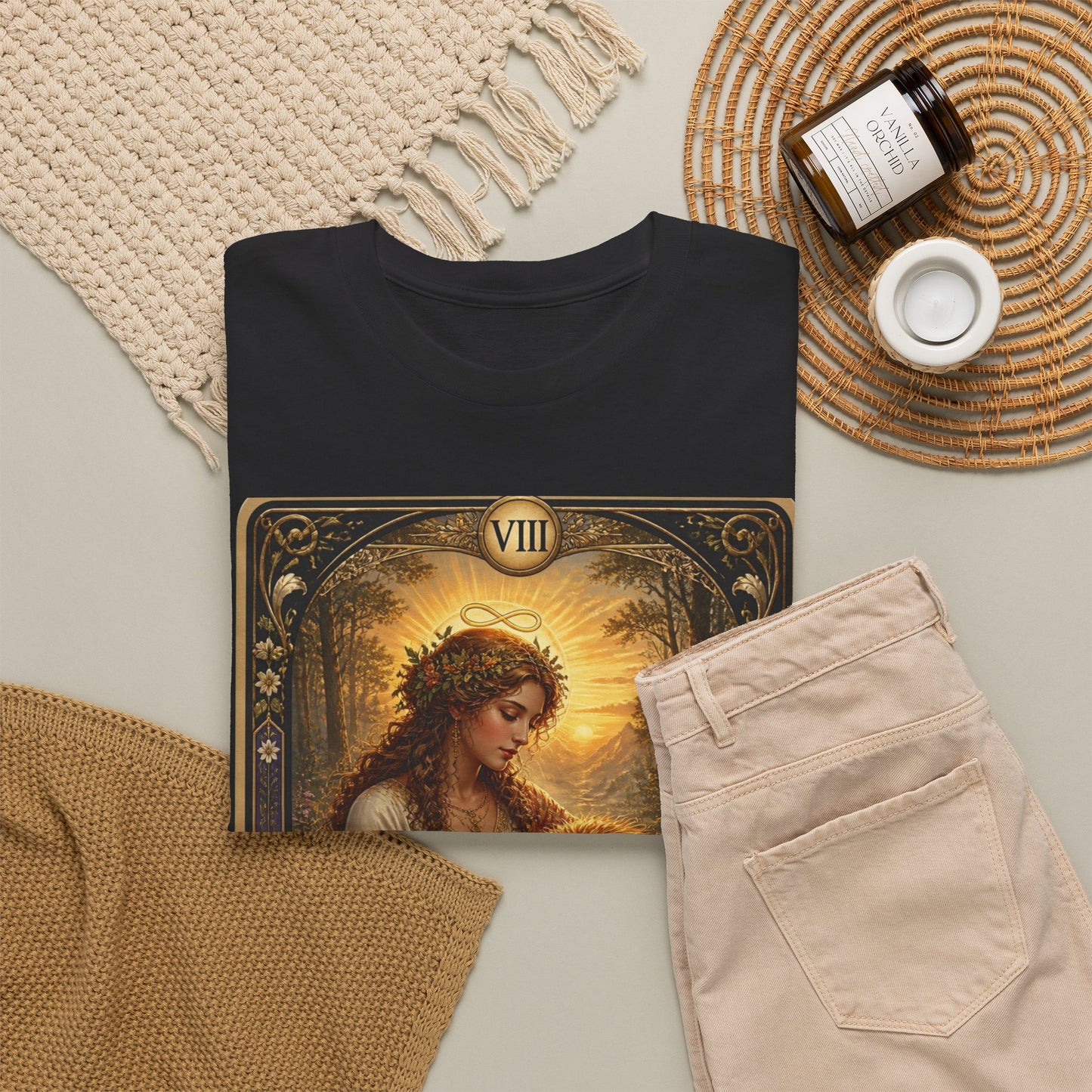 Tarot 'The Strength' T-Shirt — Mystical Lion Woman Card Tee
