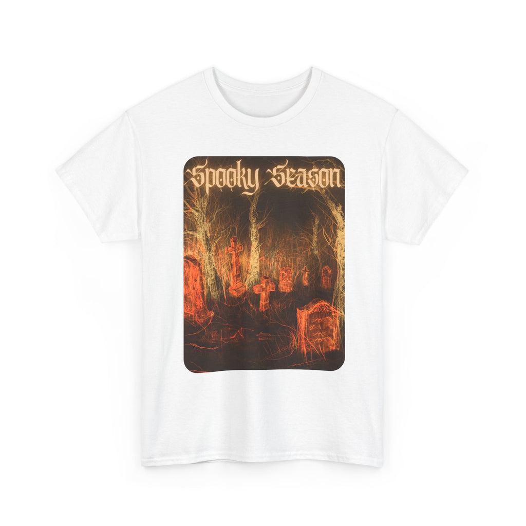 Spooky Season Graveyard Tee | Halloween Cemetery Retro Horror Shirt