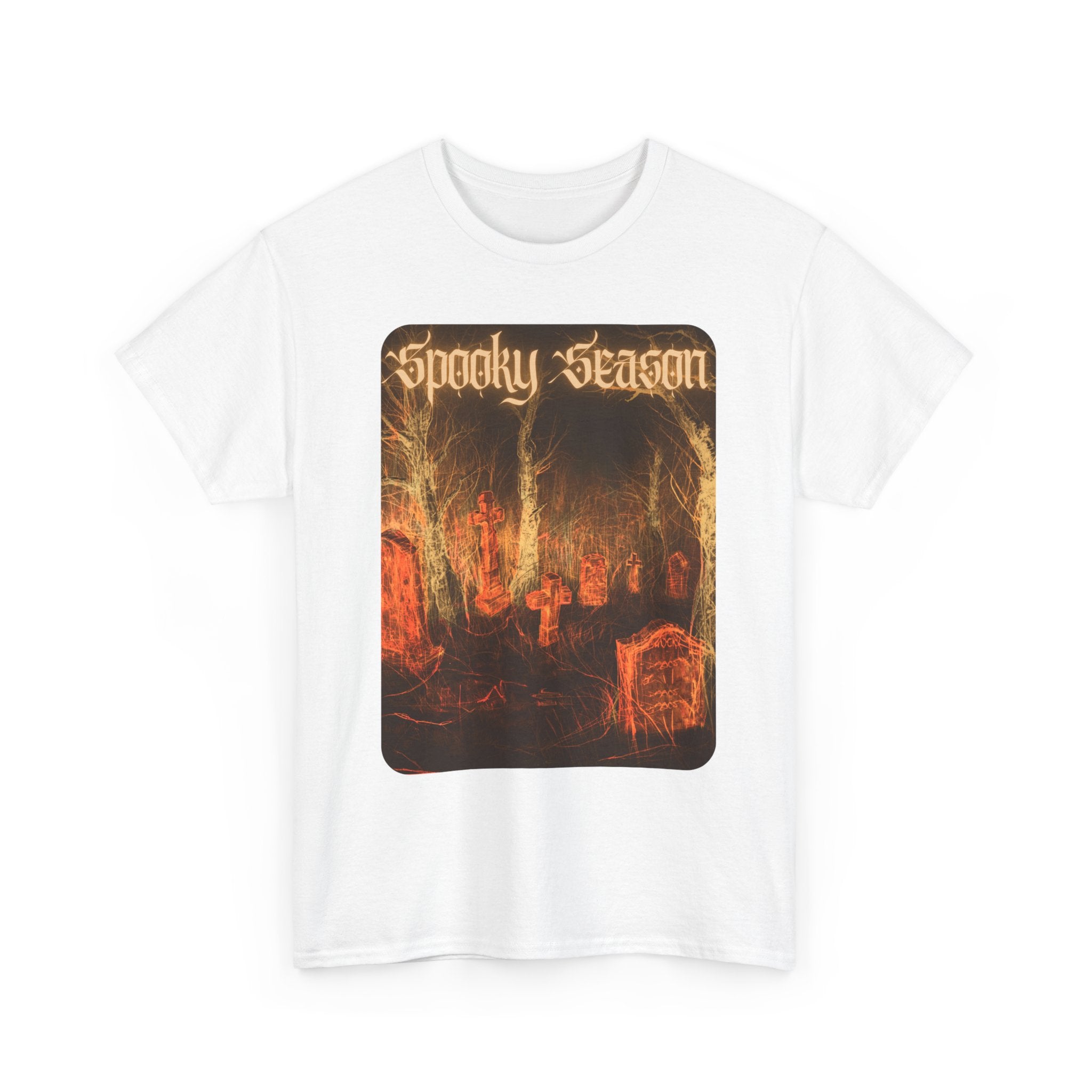 Spooky Season Graveyard Tee | Halloween Cemetery Retro Horror Shirt