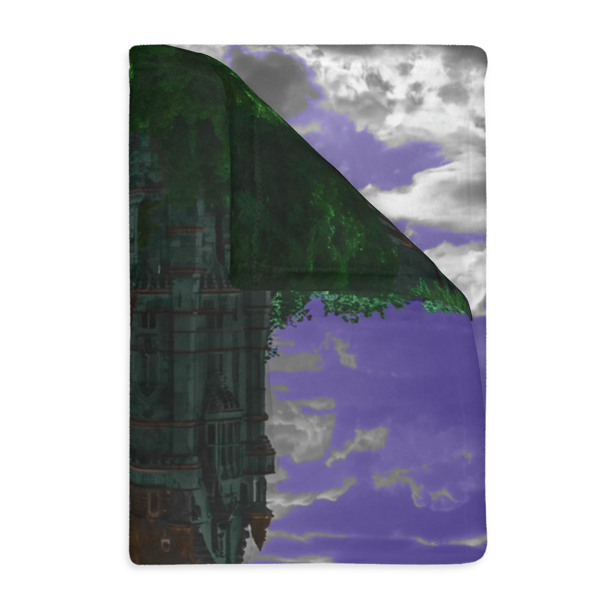 Moonlit Castle Velveteen Blanket — Gothic Fantasy Microfiber Throw