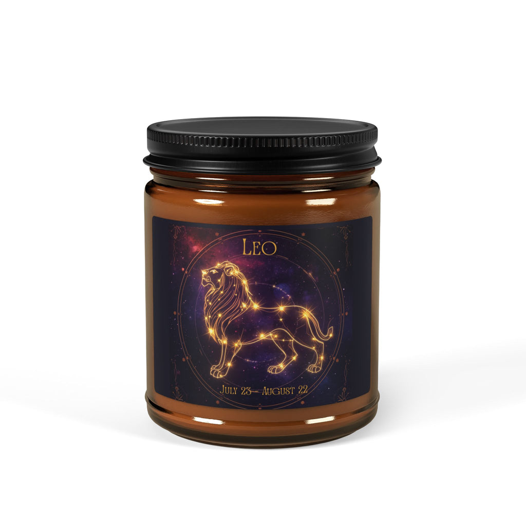 Leo Zodiac Soy Candle — Amber Jar Scented Candle (Leo Constellation)