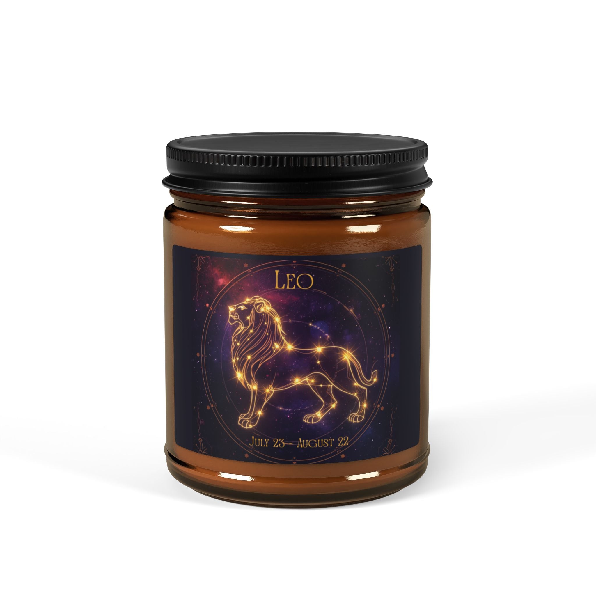 Leo Zodiac Soy Candle — Amber Jar Scented Candle (Leo Constellation)