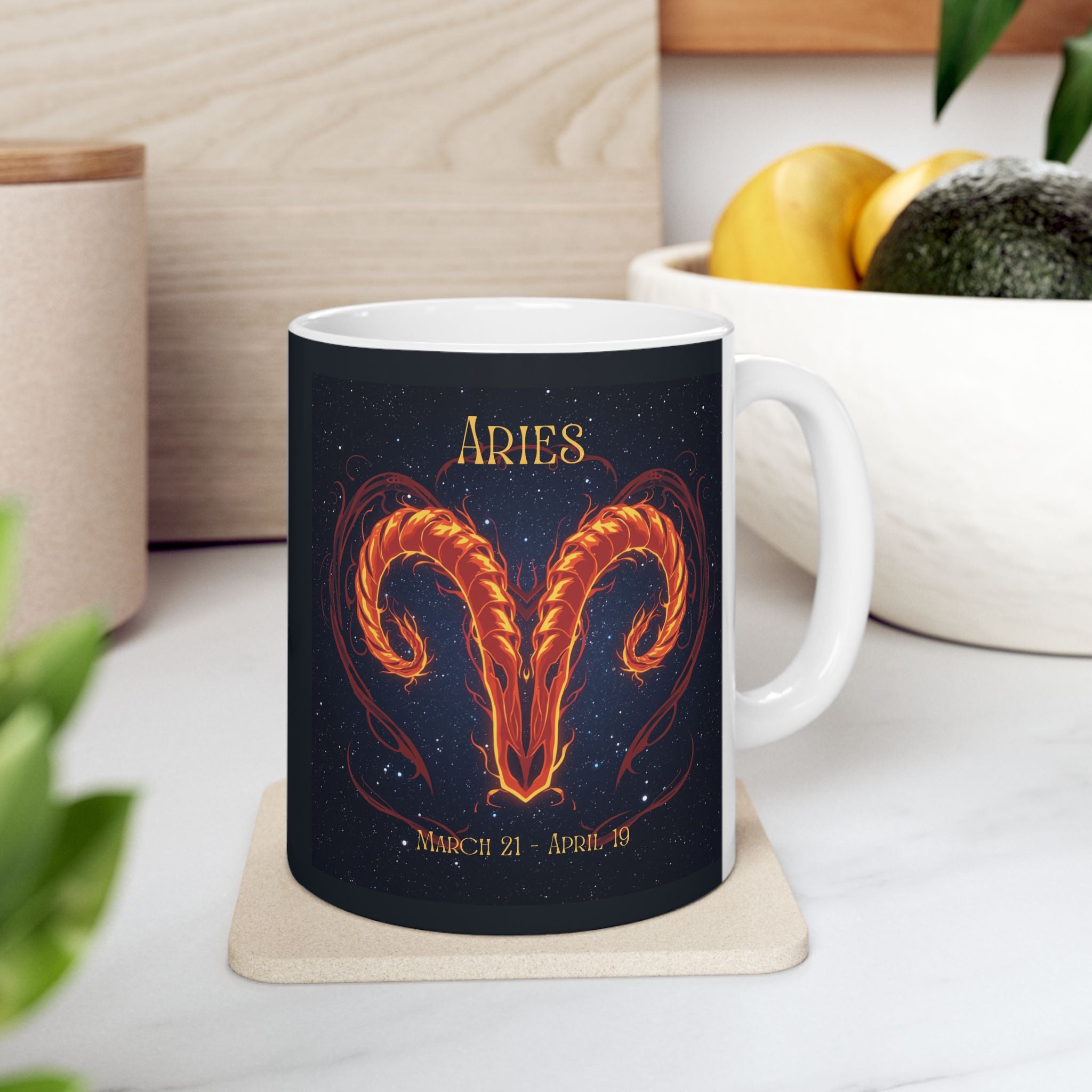 Aries Zodiac Mug — Aries Constellation Ceramic Coffee Cup (11oz, 15oz)