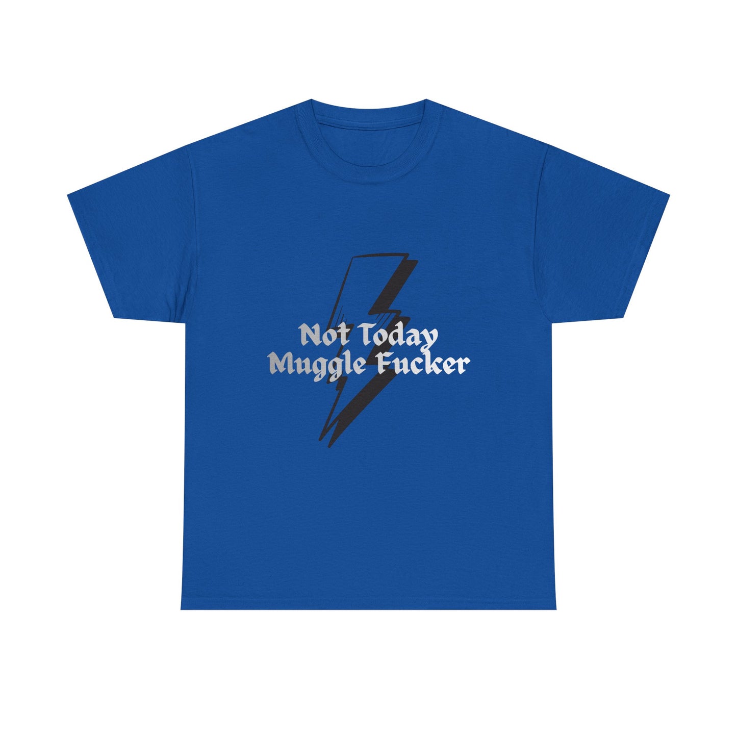 Lightning Bolt Graphic Tee – "Not Today Muggle" Minimalist Fan T‑Shirt