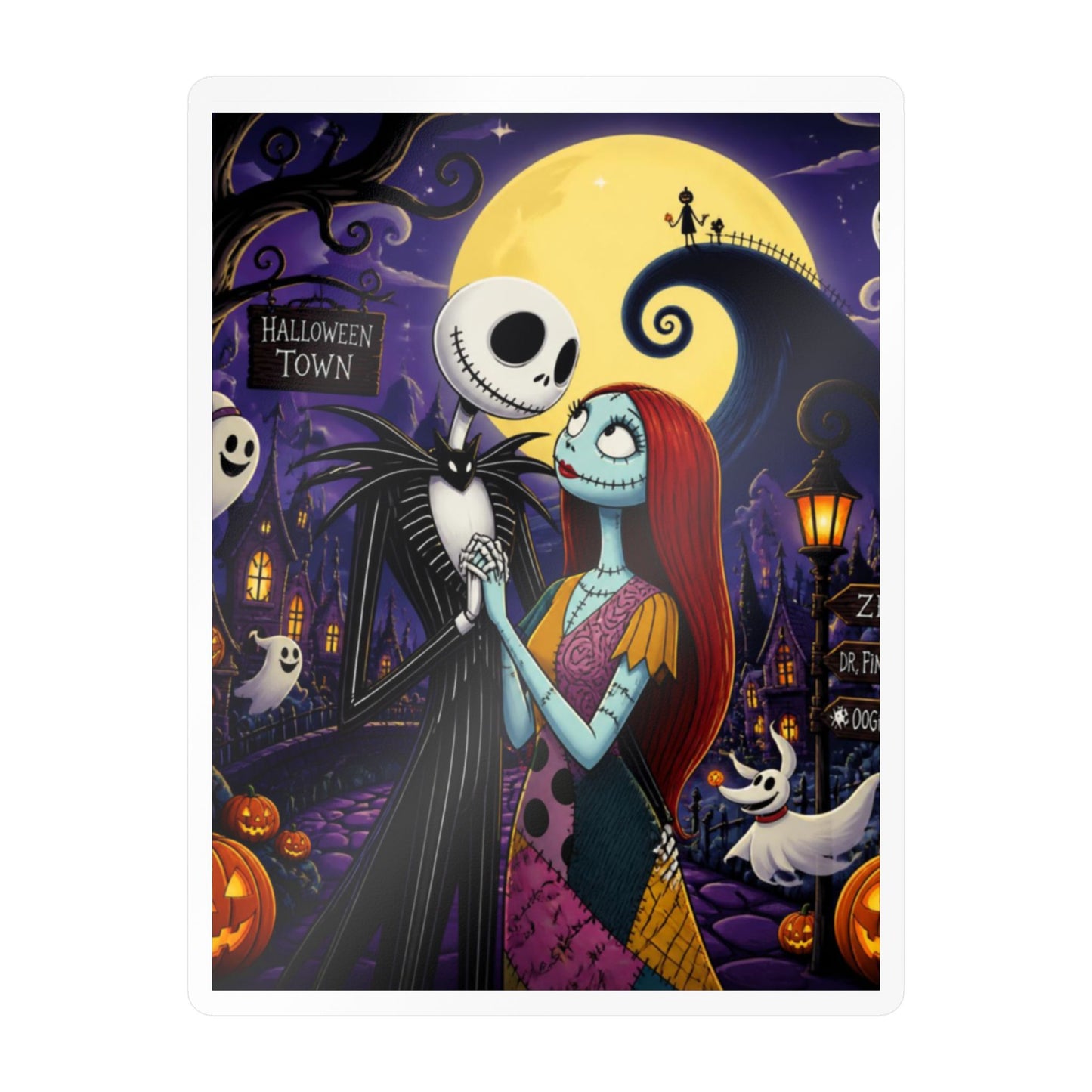 Nightmare Before Christmas Vinyl Decal — Jack & Sally Kiss-Cut Sticker