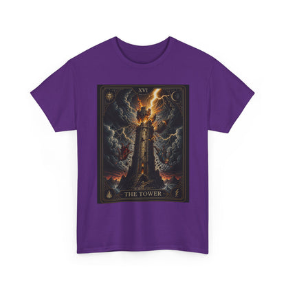 Tarot The Tower T-Shirt — Gothic Lightning Tarot Card Tee