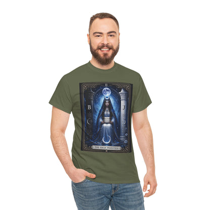 The High Priestess Tarot T-Shirt — Mystical Moon Spiritual Tee