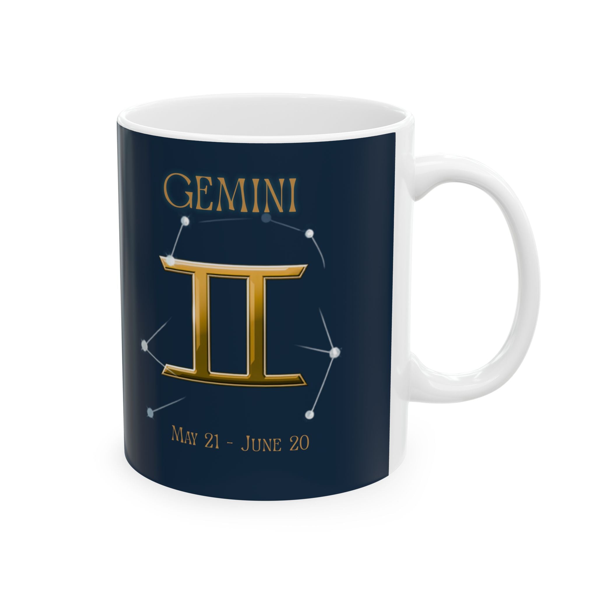 Gemini Constellation Ceramic Mug — Zodiac Astrology Coffee Cup (11oz/15oz)
