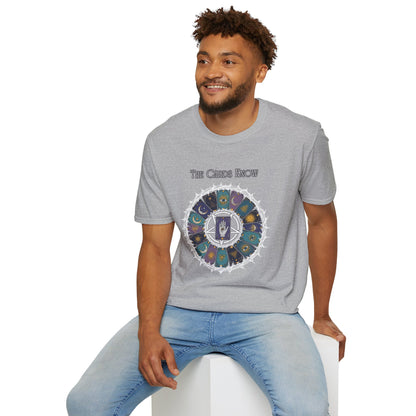 Tarot T-Shirt — "The Cards Know" Mystic Tarot Deck Circle Tee