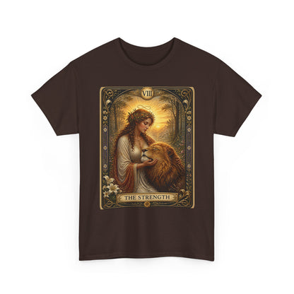 Tarot 'The Strength' T-Shirt — Mystical Lion Woman Card Tee