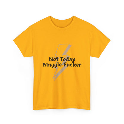 T-Shirt — "Not Today Muggle F***er" Lightning Bolt Graphic Tee