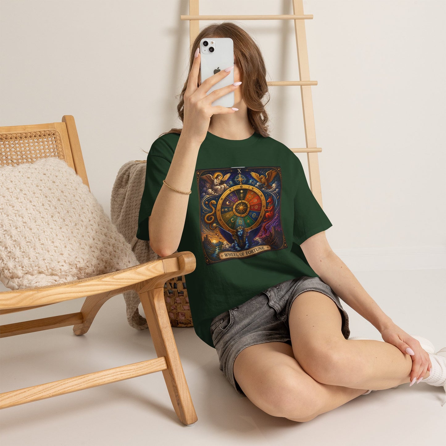 Wheel of Fortune Tarot T-Shirt — Mystical Astrology Card Tee