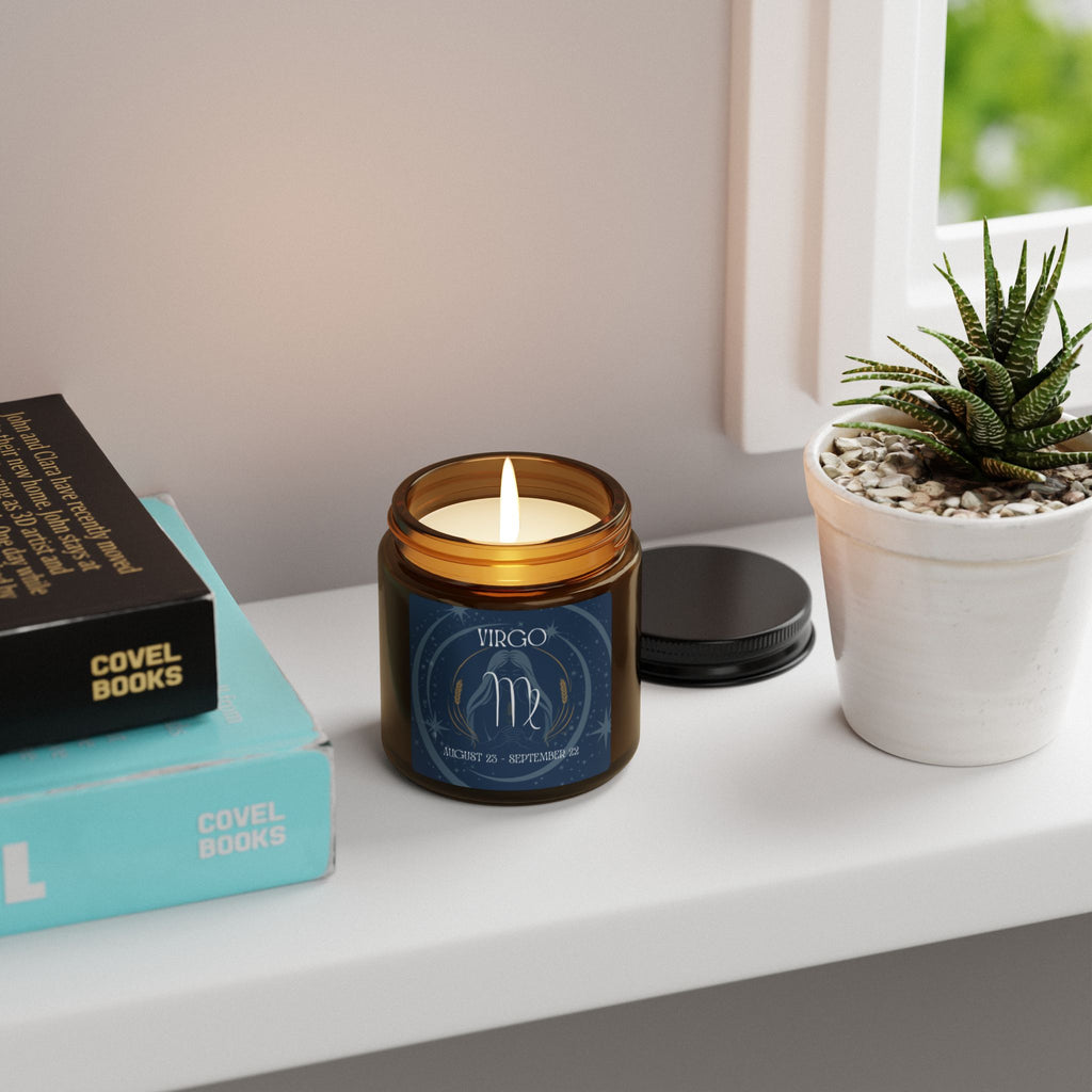 Virgo Zodiac Soy Candle — Amber Jar Scented Candle (Birthday Gift)