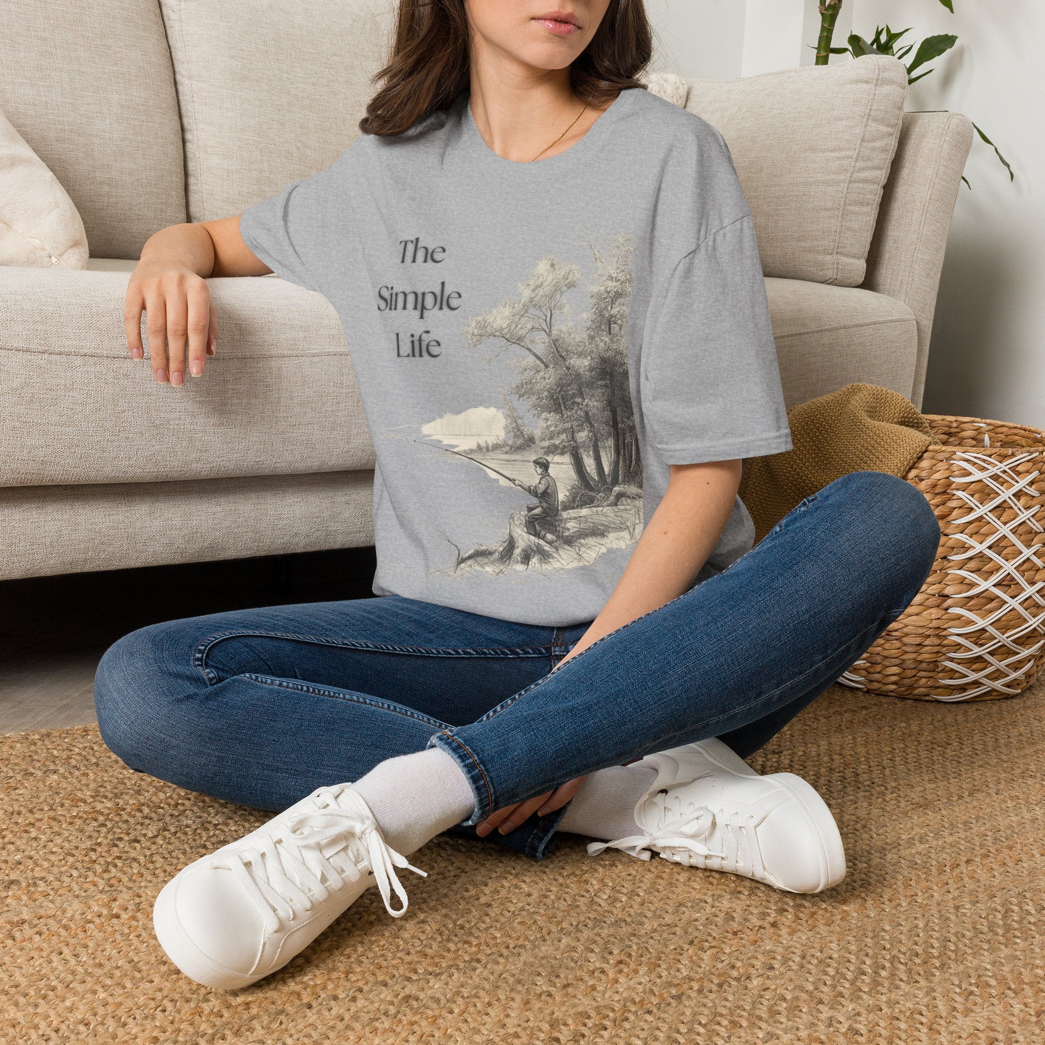 The Simple Life T-Shirt | Rustic Lakeside Landscape, Calm Nature Design