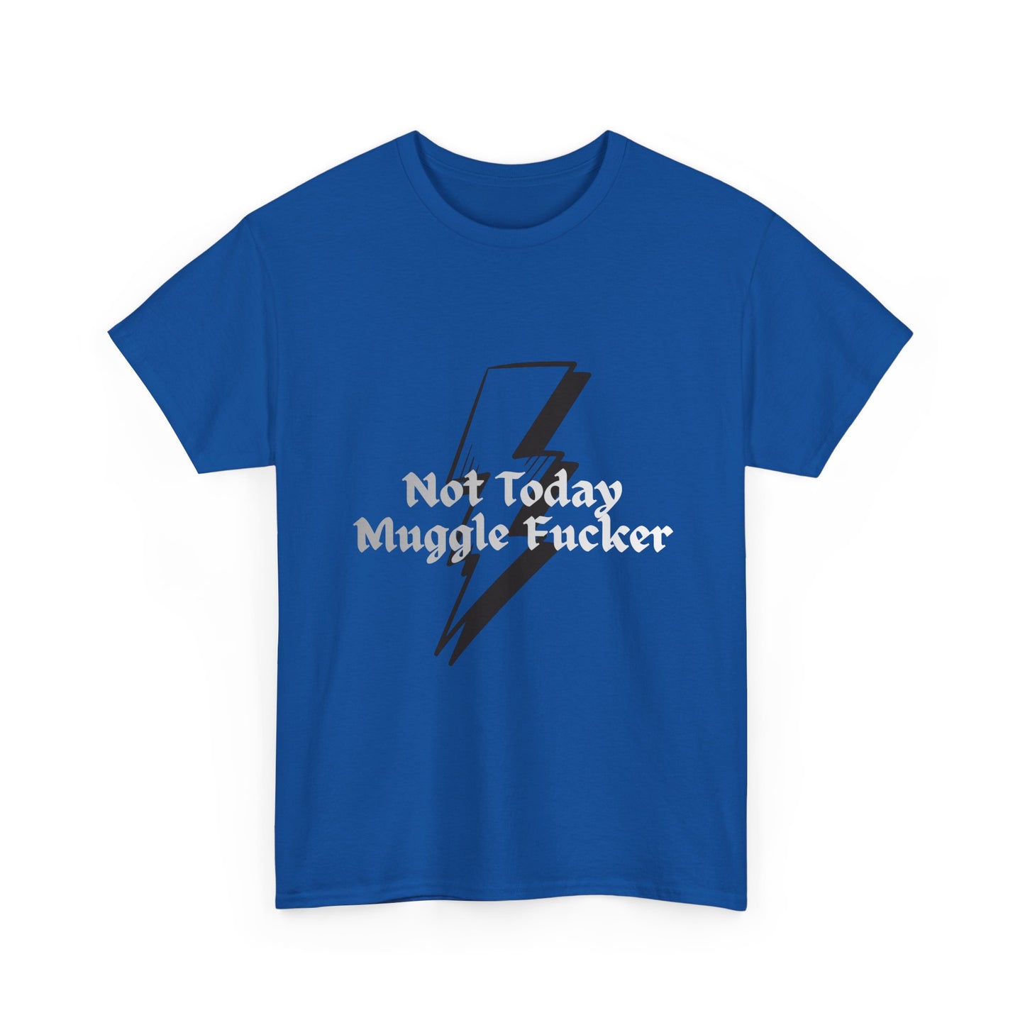 Lightning Bolt Graphic Tee – "Not Today Muggle" Minimalist Fan T‑Shirt