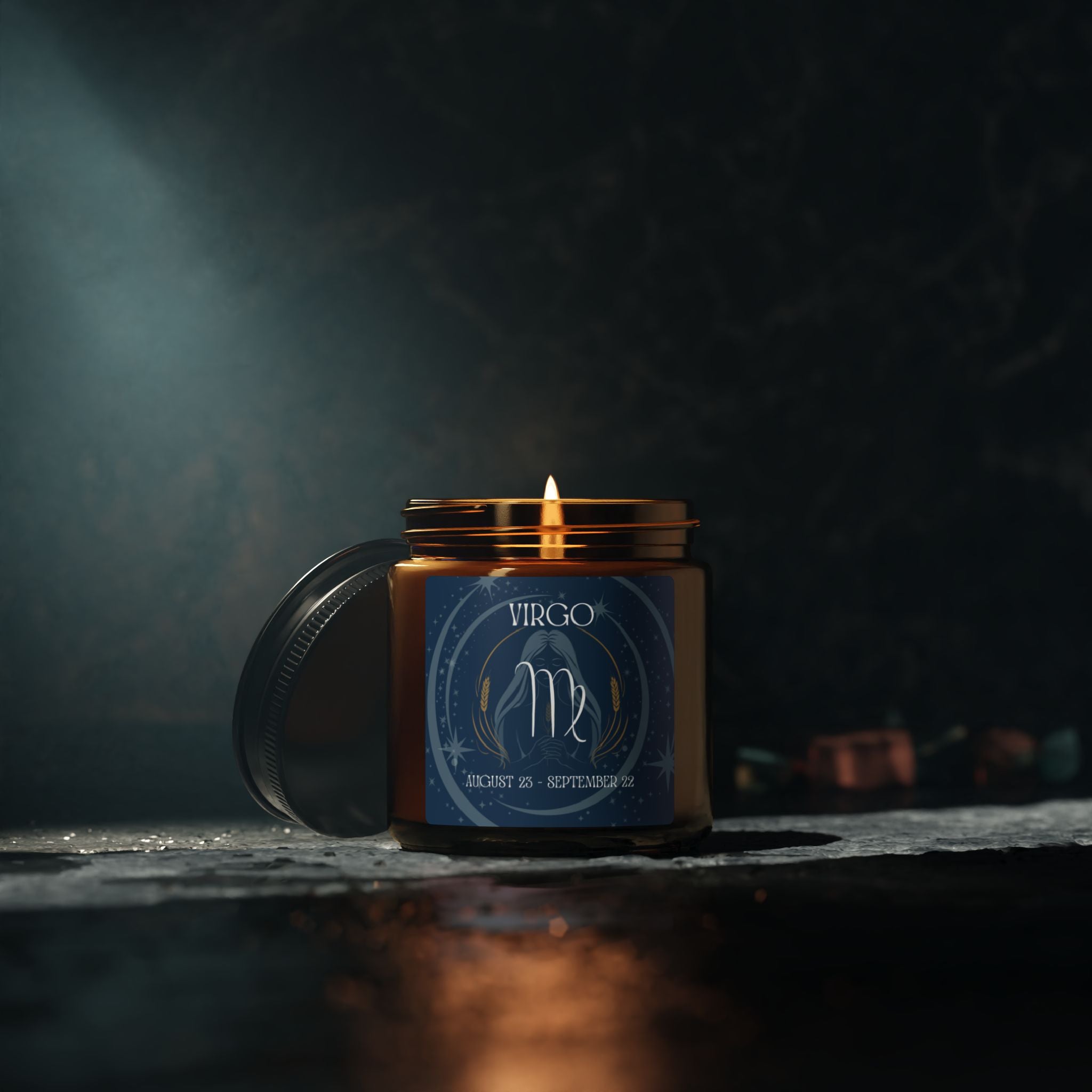 Virgo Zodiac Soy Candle — Amber Jar Scented Candle (Birthday Gift)
