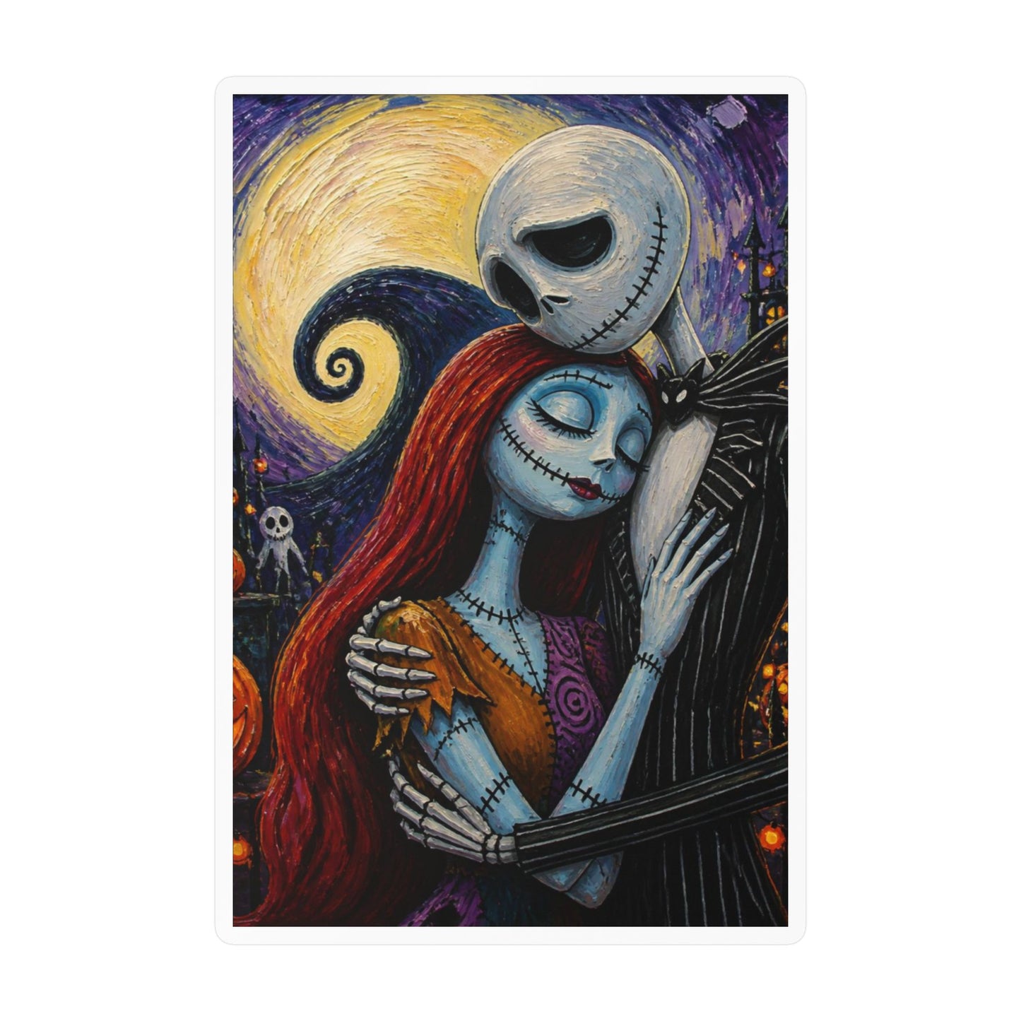 Kiss-Cut Vinyl Decal — Gothic Romantic Jack & Sally Nightmare Design