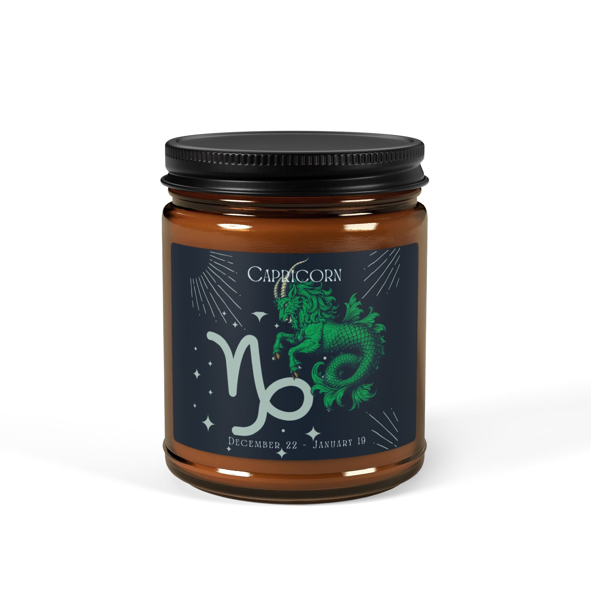 Capricorn Zodiac Soy Candle — Amber Jar Scented Candle (Astrology Gift)
