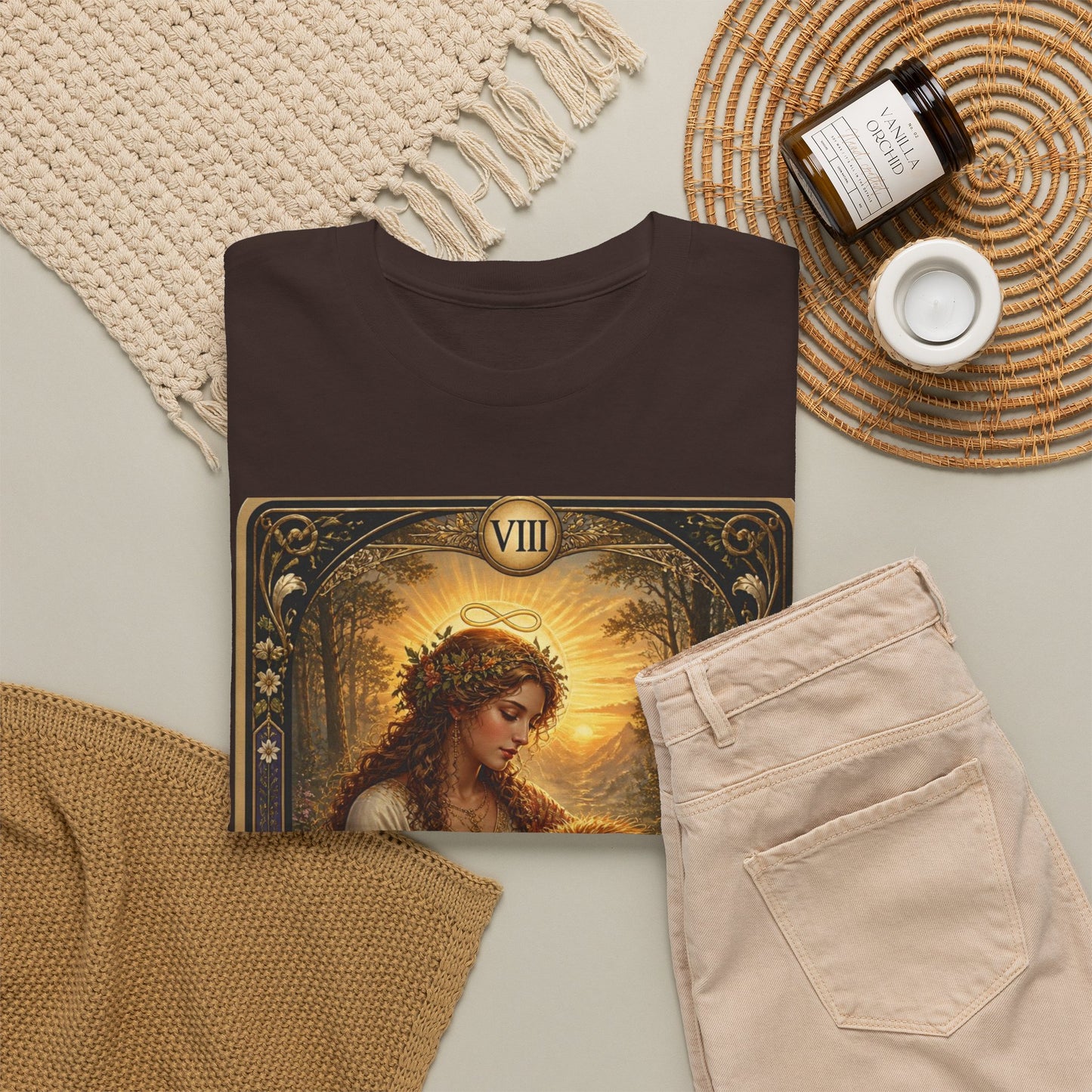 Tarot 'The Strength' T-Shirt — Mystical Lion Woman Card Tee