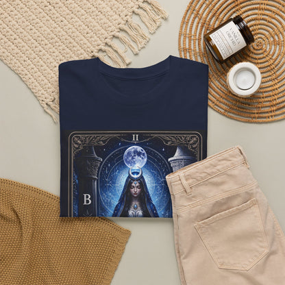 The High Priestess Tarot T-Shirt — Mystical Moon Spiritual Tee