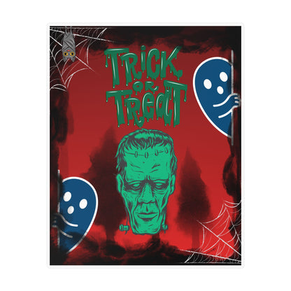 Halloween Trick or Treat Vinyl Decal – Frankenstein & Ghosts Kiss-Cut Sticker