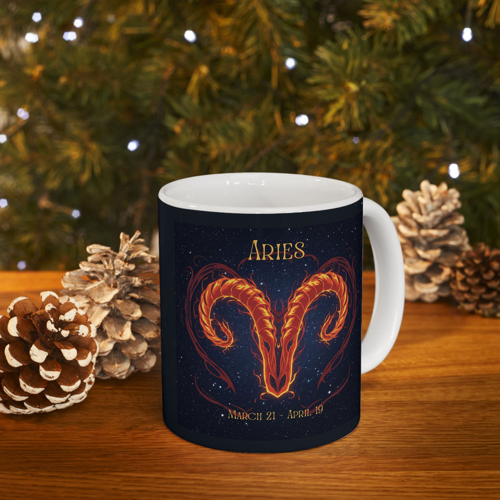 Aries Zodiac Mug — Aries Constellation Ceramic Coffee Cup (11oz, 15oz)