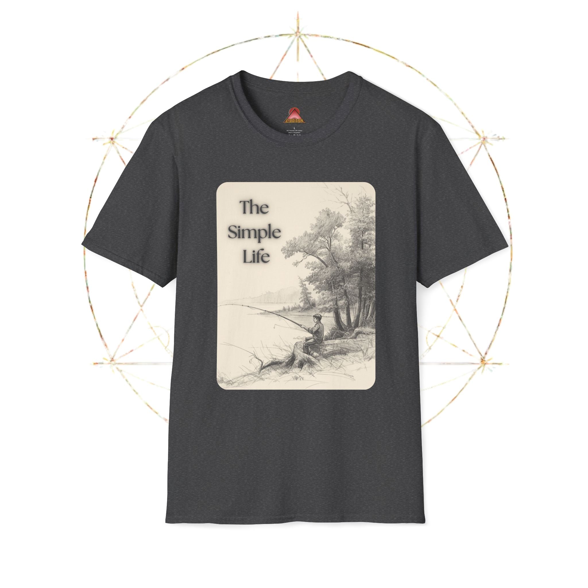 The Simple Life T-Shirt | Vintage Lake Fishing Scene, Retro Nature Illustration