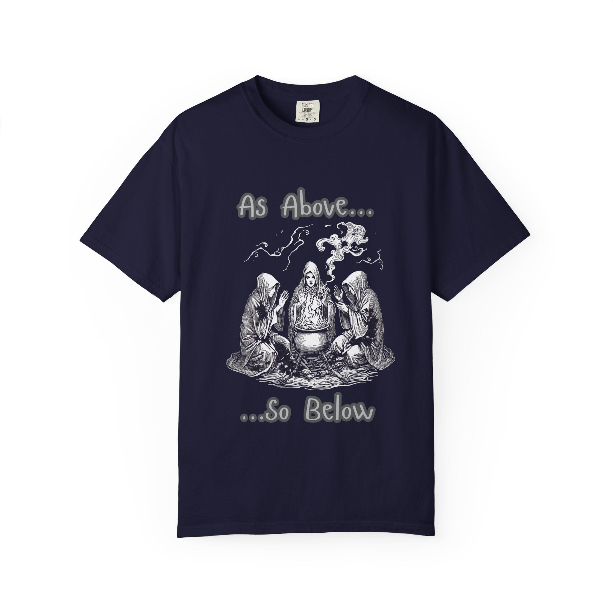 As Above So Below Ritual Scene T-Shirt | Occult Witchcraft Illustration