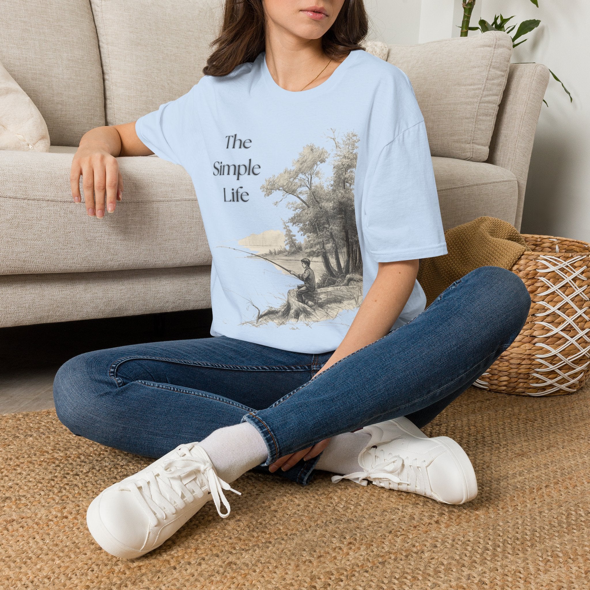 The Simple Life T-Shirt | Rustic Lakeside Landscape, Calm Nature Design