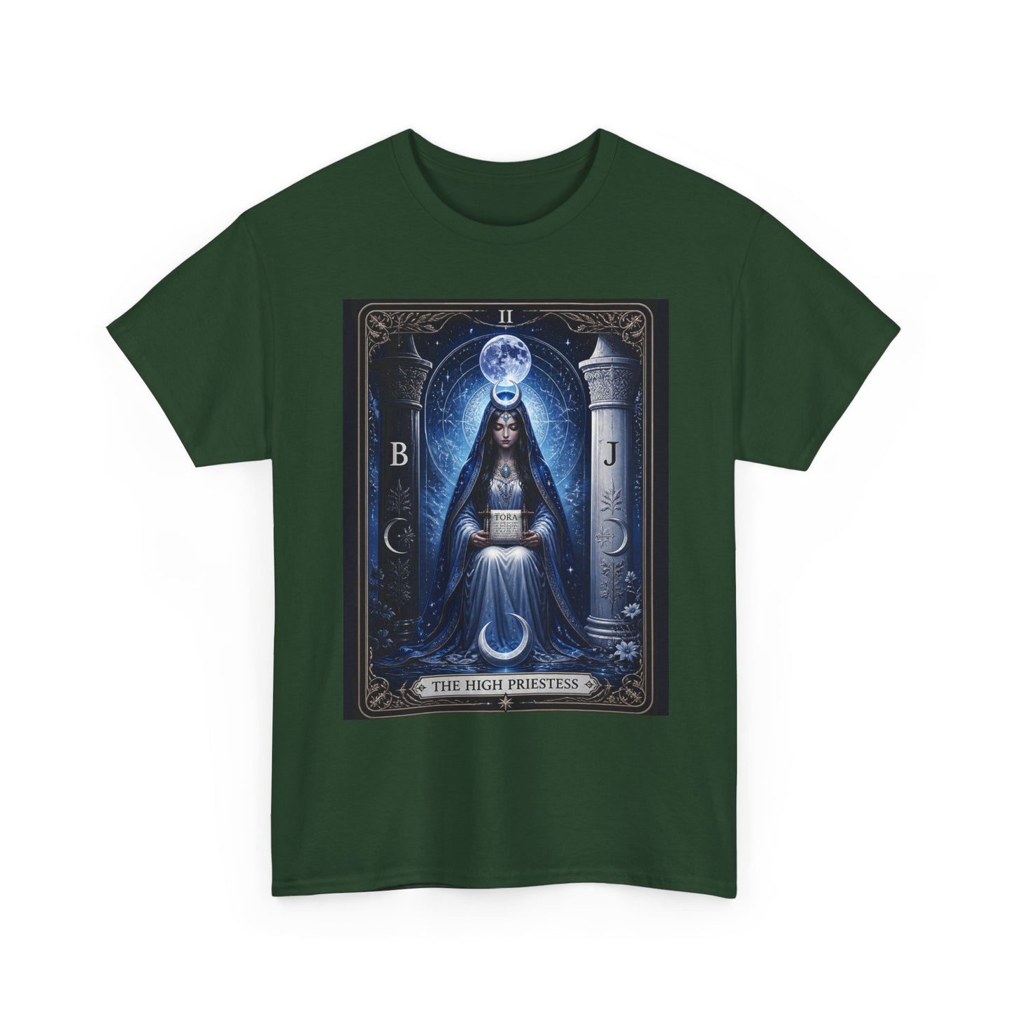 The High Priestess Tarot T-Shirt — Mystical Moon Spiritual Tee