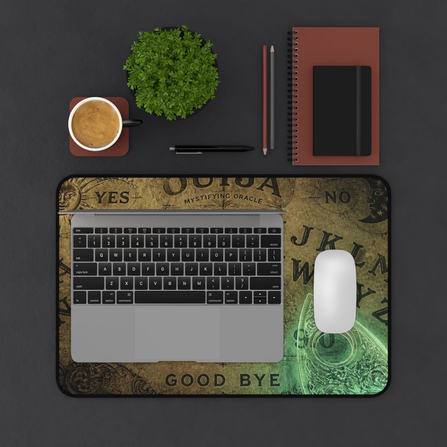 Ouija Board Desk Mat – Vintage Spirit Board Mouse Pad