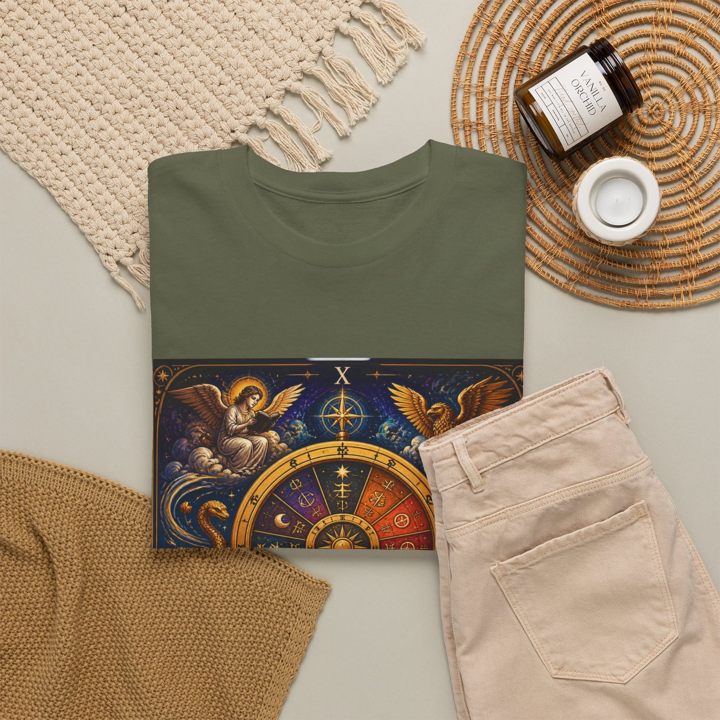 Wheel of Fortune Tarot T-Shirt — Mystical Astrology Card Tee
