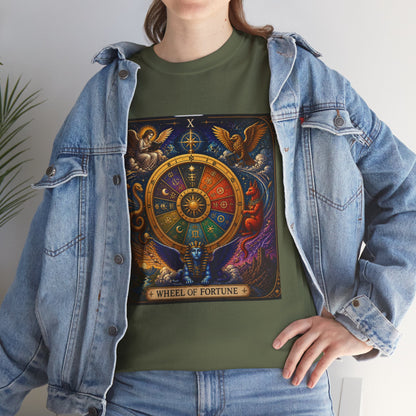 Wheel of Fortune Tarot T-Shirt — Mystical Astrology Card Tee