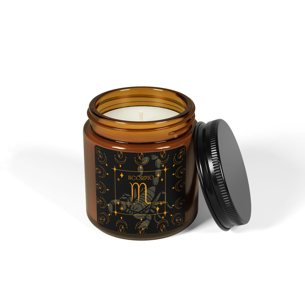 Scorpio Zodiac Soy Candle — Amber Jar Scented Candle