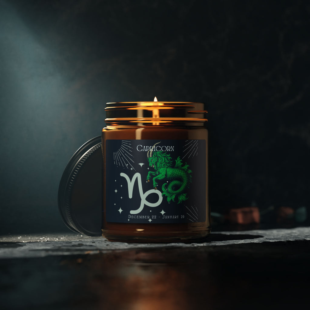 Capricorn Zodiac Soy Candle — Amber Jar Scented Candle (Astrology Gift)