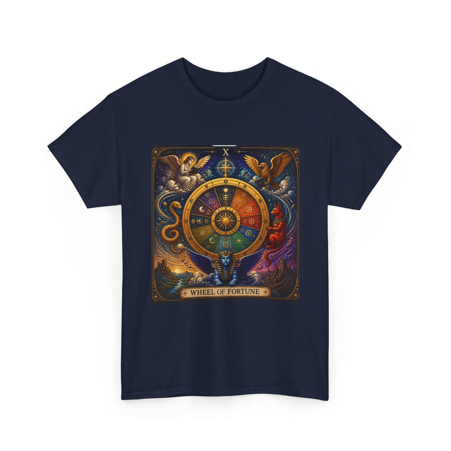 Wheel of Fortune Tarot T-Shirt — Mystical Astrology Card Tee