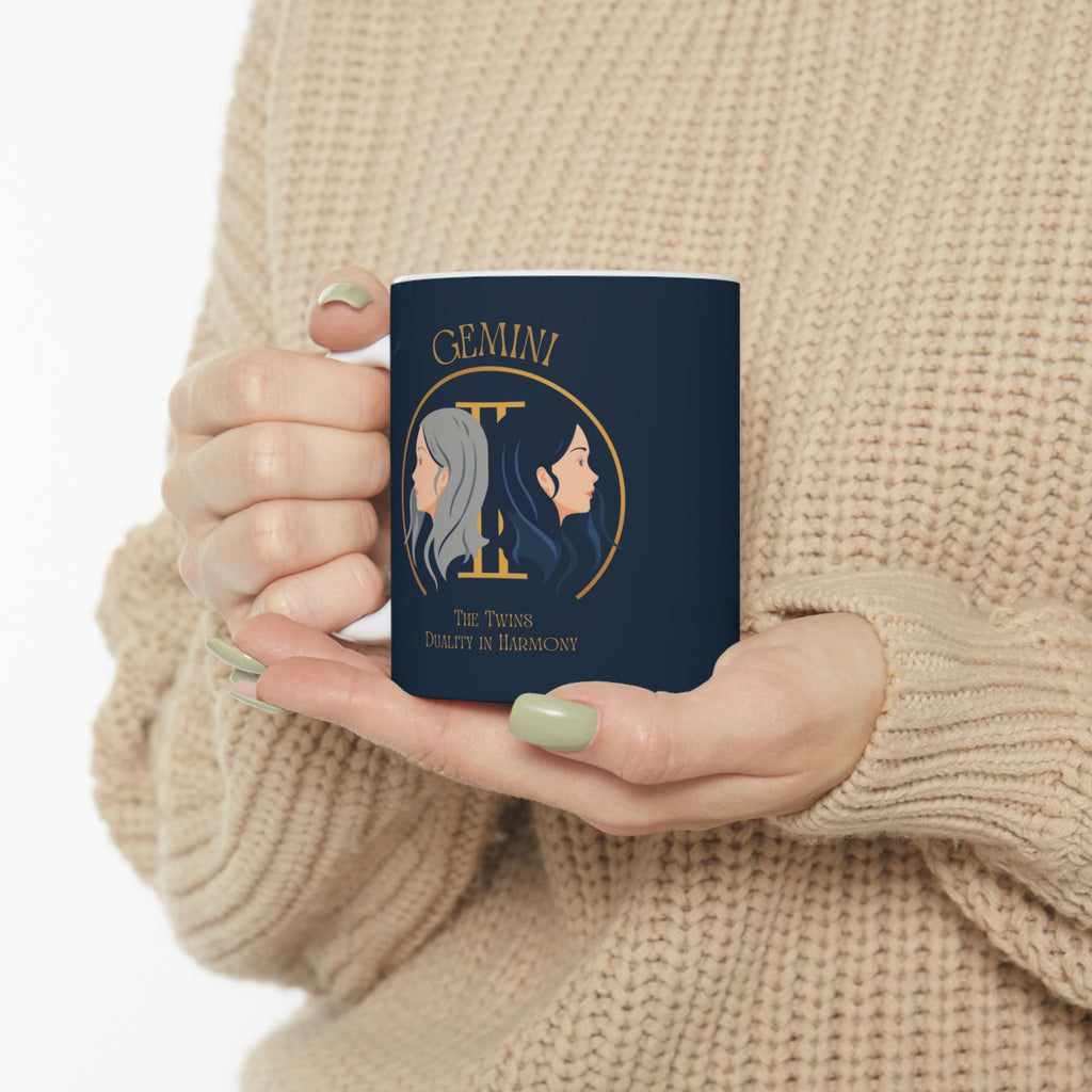 Gemini Constellation Ceramic Mug — Zodiac Astrology Coffee Cup (11oz/15oz)