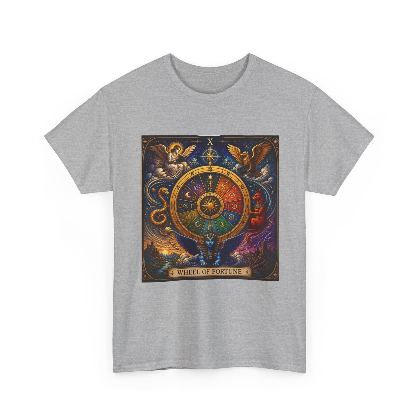 Wheel of Fortune Tarot T-Shirt — Mystical Astrology Card Tee