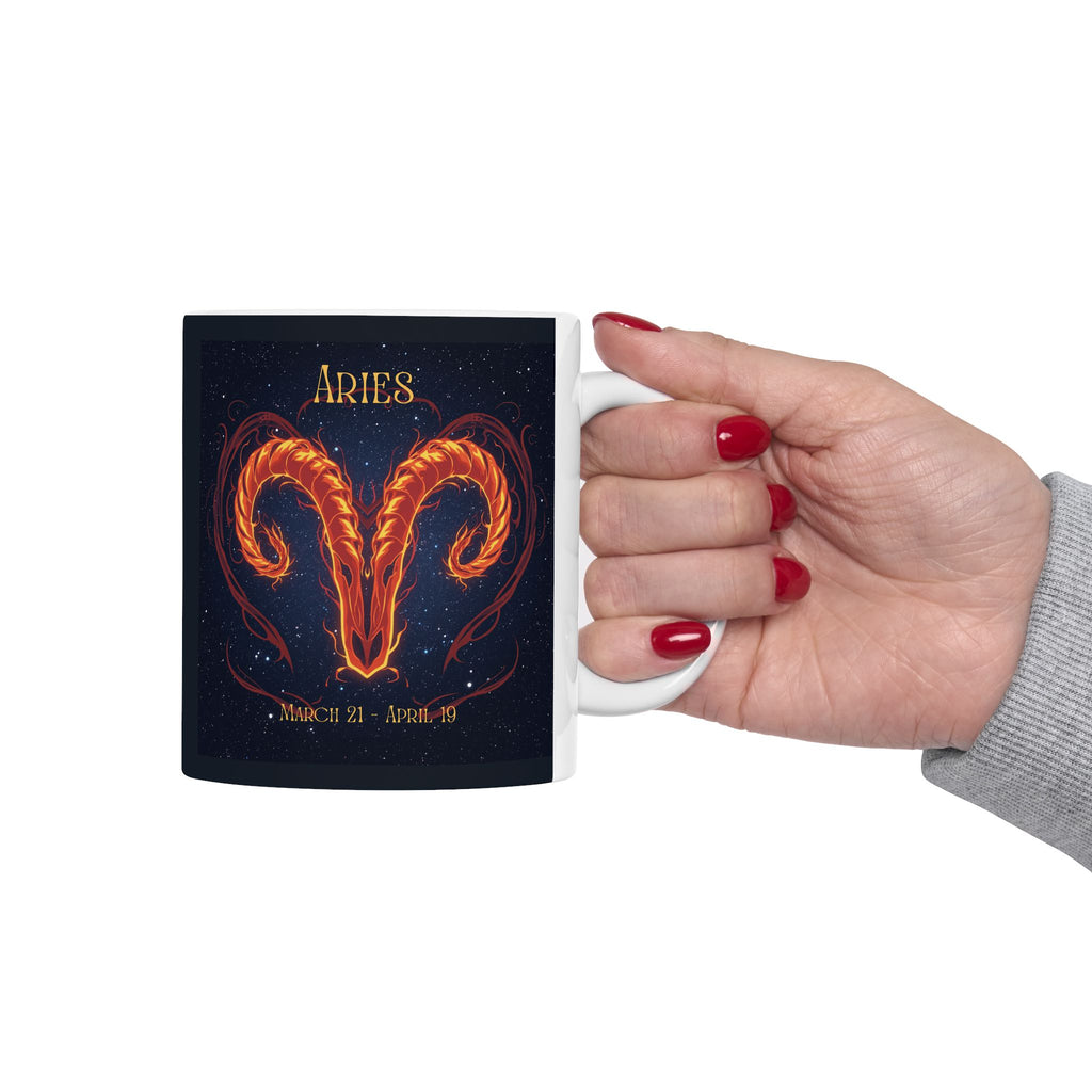 Aries Zodiac Mug — Aries Constellation Ceramic Coffee Cup (11oz, 15oz)