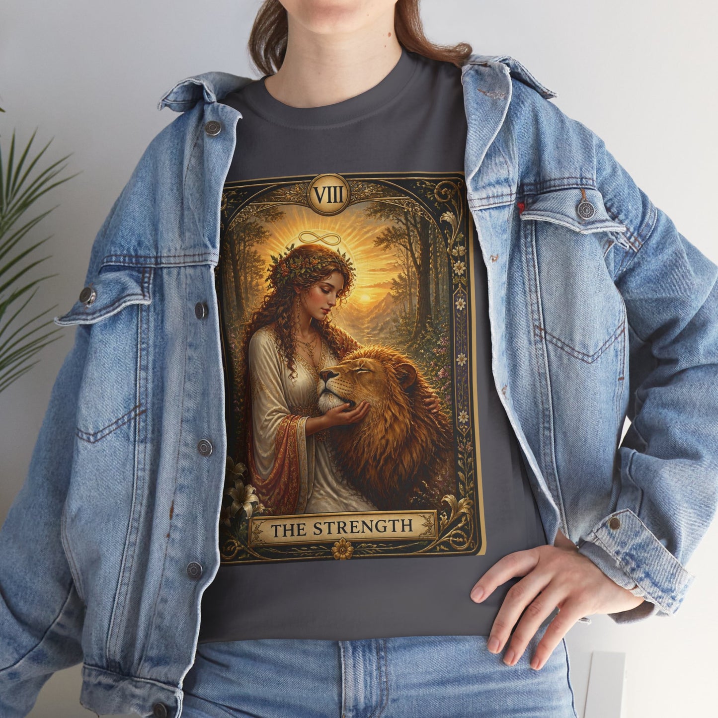 Tarot 'The Strength' T-Shirt — Mystical Lion Woman Card Tee