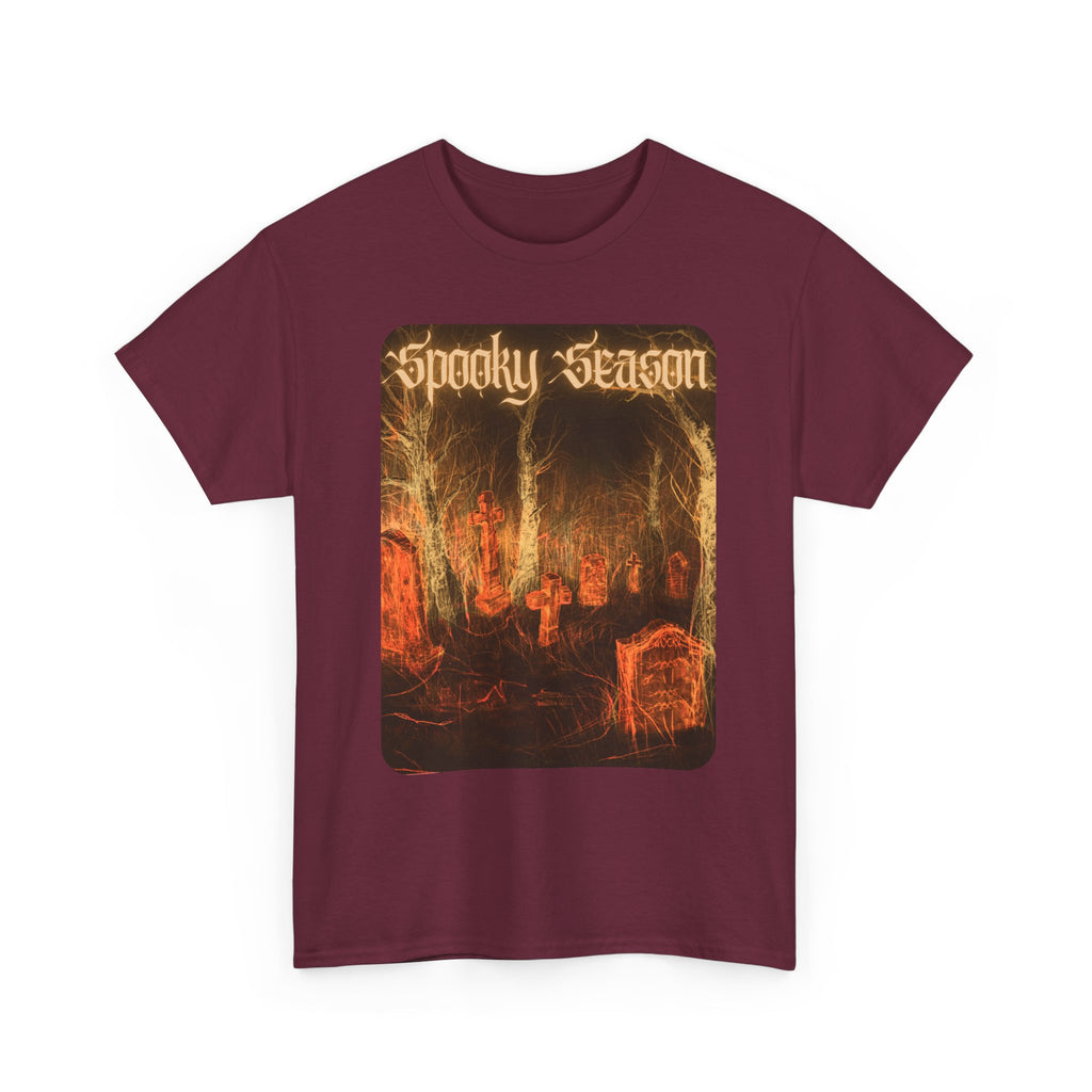 Spooky Season Graveyard Tee | Halloween Cemetery Retro Horror Shirt