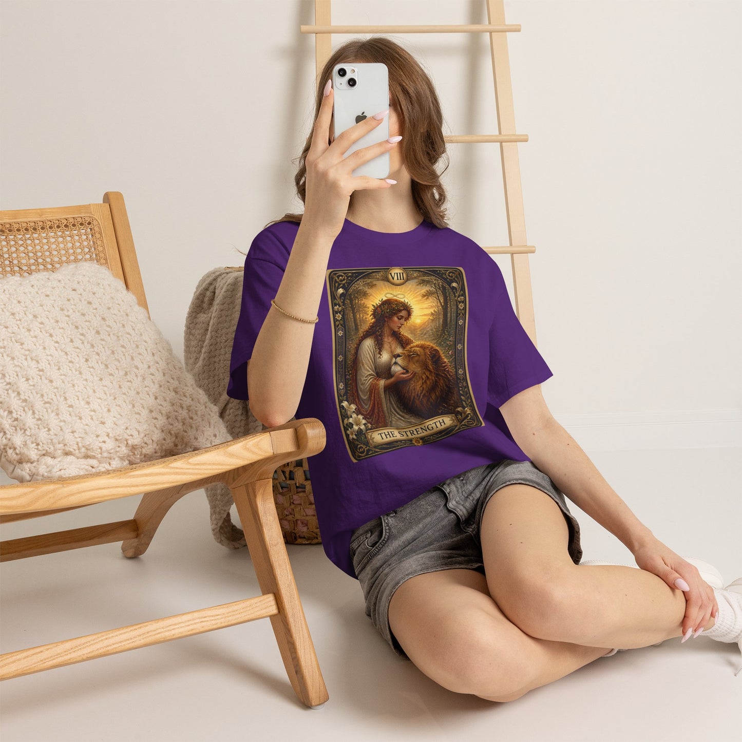 Tarot 'The Strength' T-Shirt — Mystical Lion Woman Card Tee