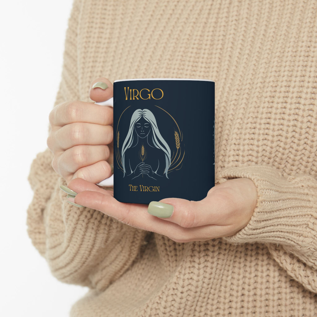 Virgo Constellation Ceramic Mug — Zodiac Astrology Coffee Cup (August–September)