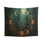 Moon Phase Tapestry — Celestial Geometric Wall Hanging for Spiritual & Boho Decor