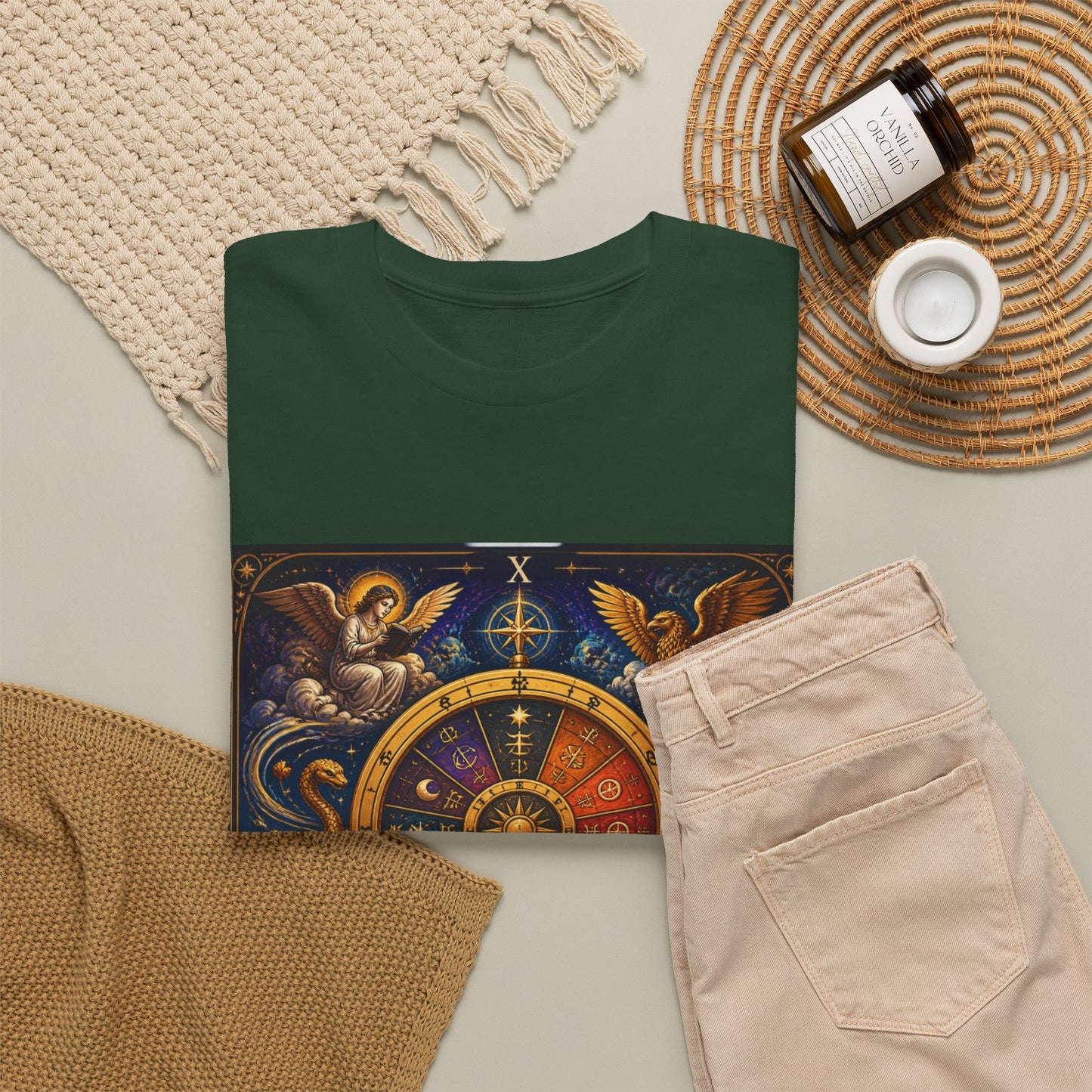 Wheel of Fortune Tarot T-Shirt — Mystical Astrology Card Tee